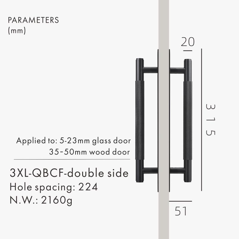 Dooroom Brass Knurled Door Handles Double Door Wood Door Shower Room Single Side Double Side Matt Gold Black Antique Brass Pulls