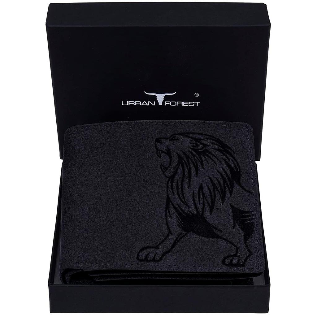 URBAN FOREST Leo RFID Blocking Vintage Blue Leather Wallet for Men