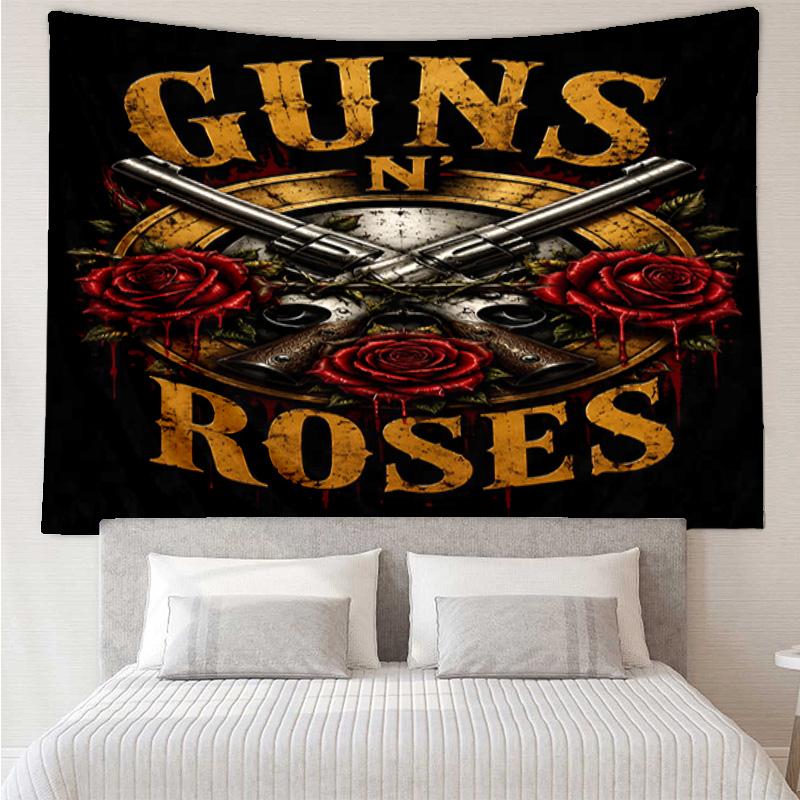 Guns Rock Band Artwork Tapestry, Unique Design Tapestry, Wall Decor for Bedroom,Livingroom, Playroom,Heartwarming Fan Holiday Gifts
