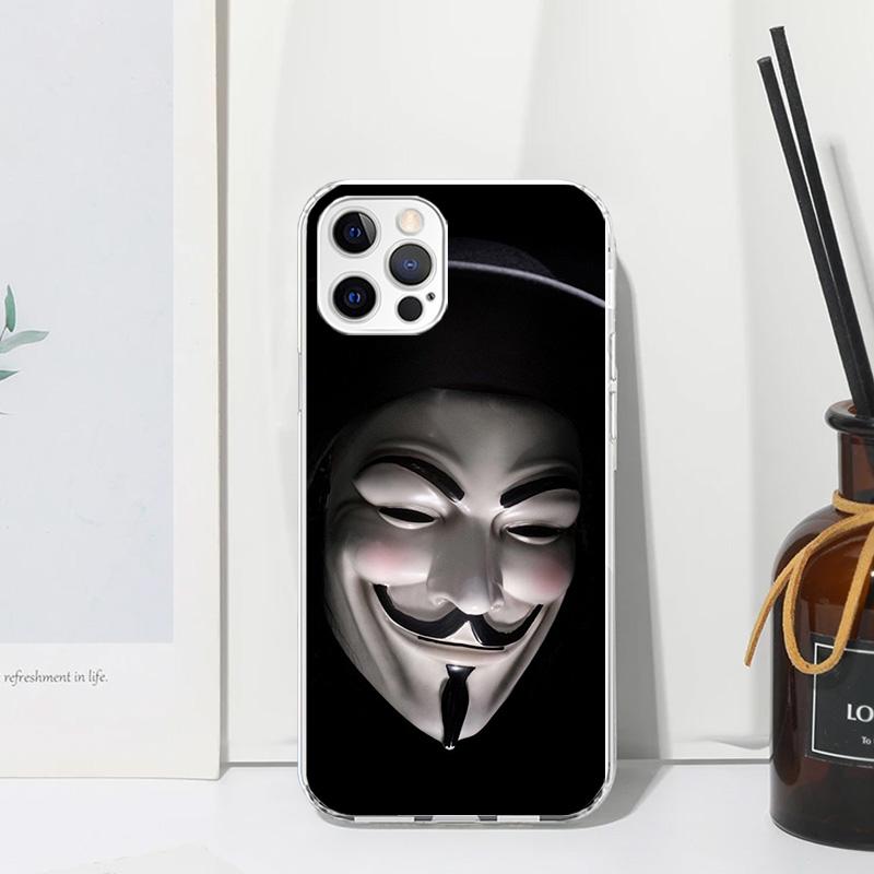 Anonymous V Mask Phone Case For Iphone 17 Air 16 15 Plus 16E 14 Pro Max 13 Mini 12 11 7 8 SE Fundas Soft Back Cover 17 Air 16 15