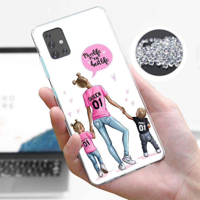 Mom Baby Girls Cover Phone Case For Samsung Galaxy A12 A22 A32 A52 A72 A02S Phone Case Note 20 Ultra 10 S10 Plus A51 A71 A50S A2