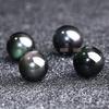 Rainbow Eye Obsidian, Gold & Silver Obsidian, Red Agate, Black Gold, and Black Round Loose Beads for Bracelet Making
