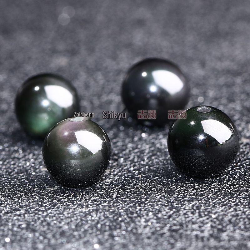 Rainbow Eye Obsidian, Gold & Silver Obsidian, Red Agate, Black Gold, and Black Round Loose Beads for Bracelet Making