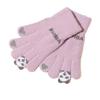 Gants Mignons Tactiles en Laine pour Femmes - Cyclisme Hivernal, Épais Doublés Velours, Cinq Doigts, Coupe-Froid, Gants Chauds en Coton
