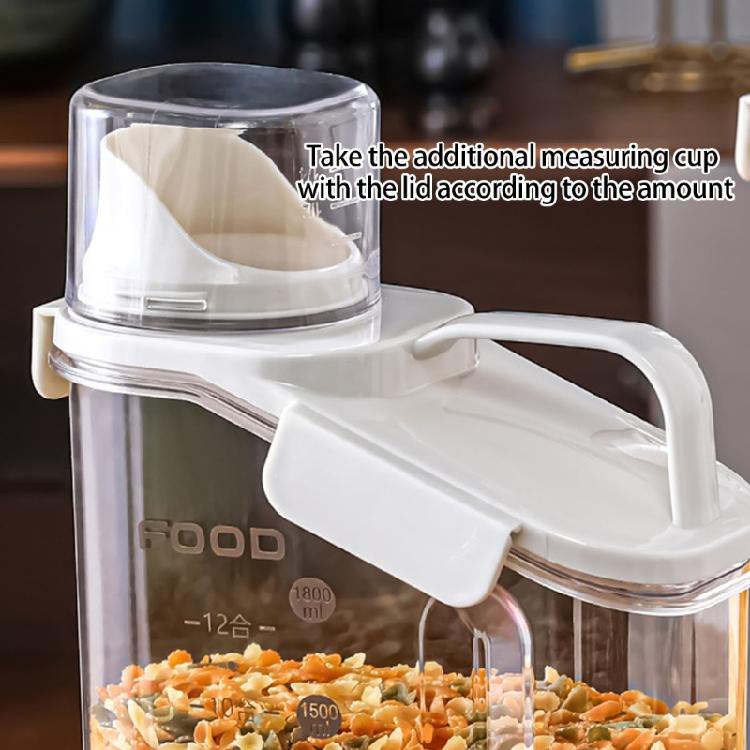Transparent Bulk Food Container with Pouring Spout Nonslip Handle Box Large Capacity Storage Bin For Snacks Pet Food