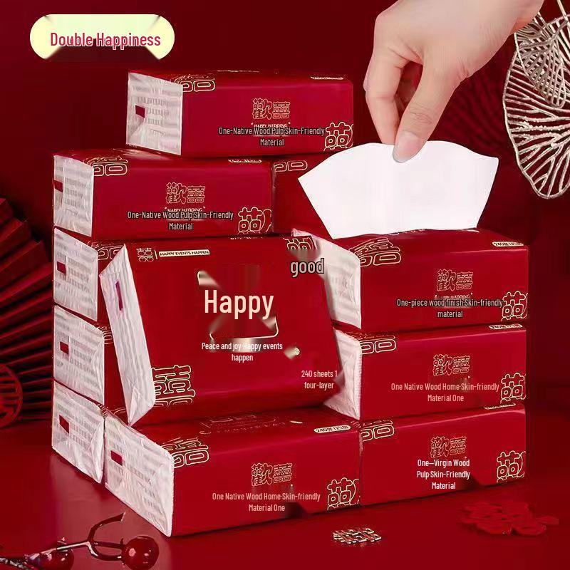 

Disposable Wedding Facial Tissues & Napkins Set for Rehearsal Dinner and Banquet 10 packs