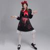 Adult Bloody Zombie Ghost for Doll Dress Bow Headpiece Set Cosplay Costume Women Halloween Role Pretend for Play Party O