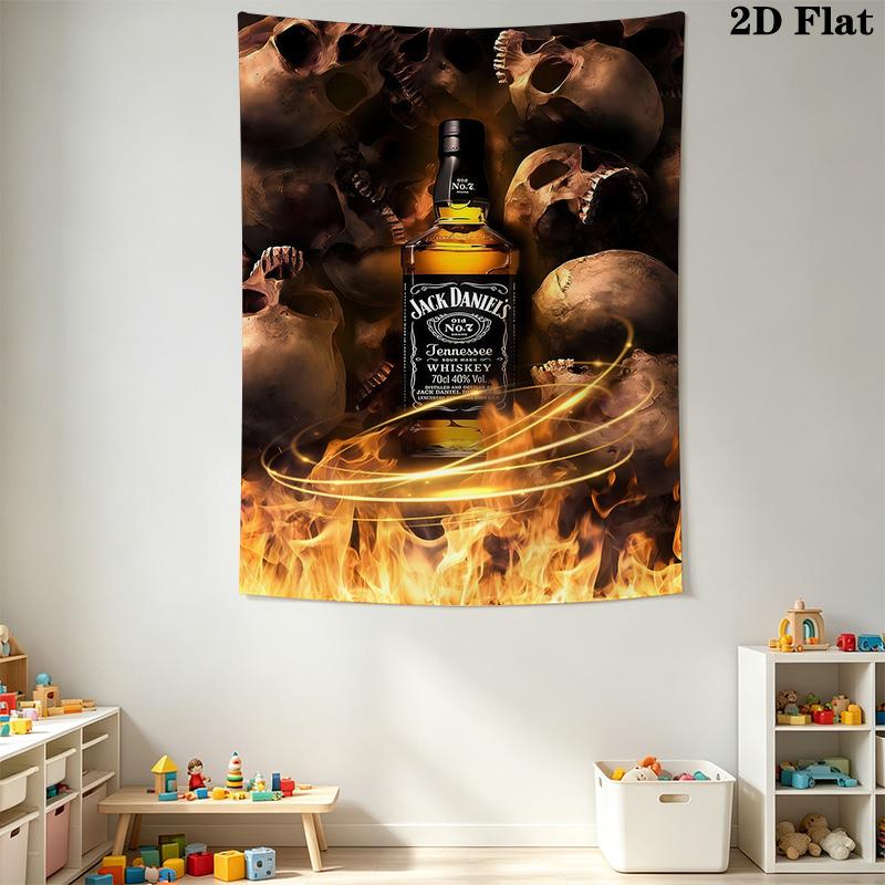 Jack Daniel'S Tennessee Whiskey Timeless Classic Tapestry Wallmounted Fashion Print Background Cloth Atmospheric Background Cloth Home Decor
