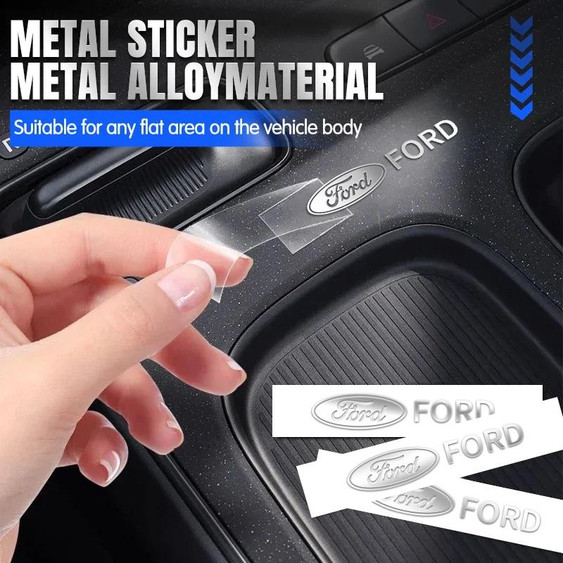 AKL1 Car 3D Metal Creative Stickers Waterproof Dirt-proof Stickers Auto Accessories For Ford Focus 3 4 MK3 Kuga Escape Mustang E