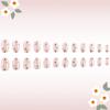 Square Press On Nail Flower Fake Nail Glues On Nail Artificial Acrylic Nail 12 Size 24pcs Stick On Nail for Women Girls