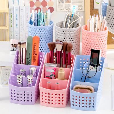 Multi Functional Stationery Storage Basket Morandi Color Pen Container  School Office