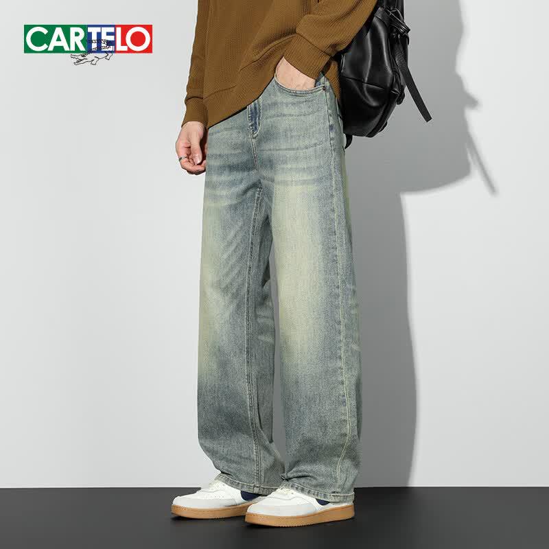 CARTELO Men's Loose Straight Fit Autumn/Winter Jeans