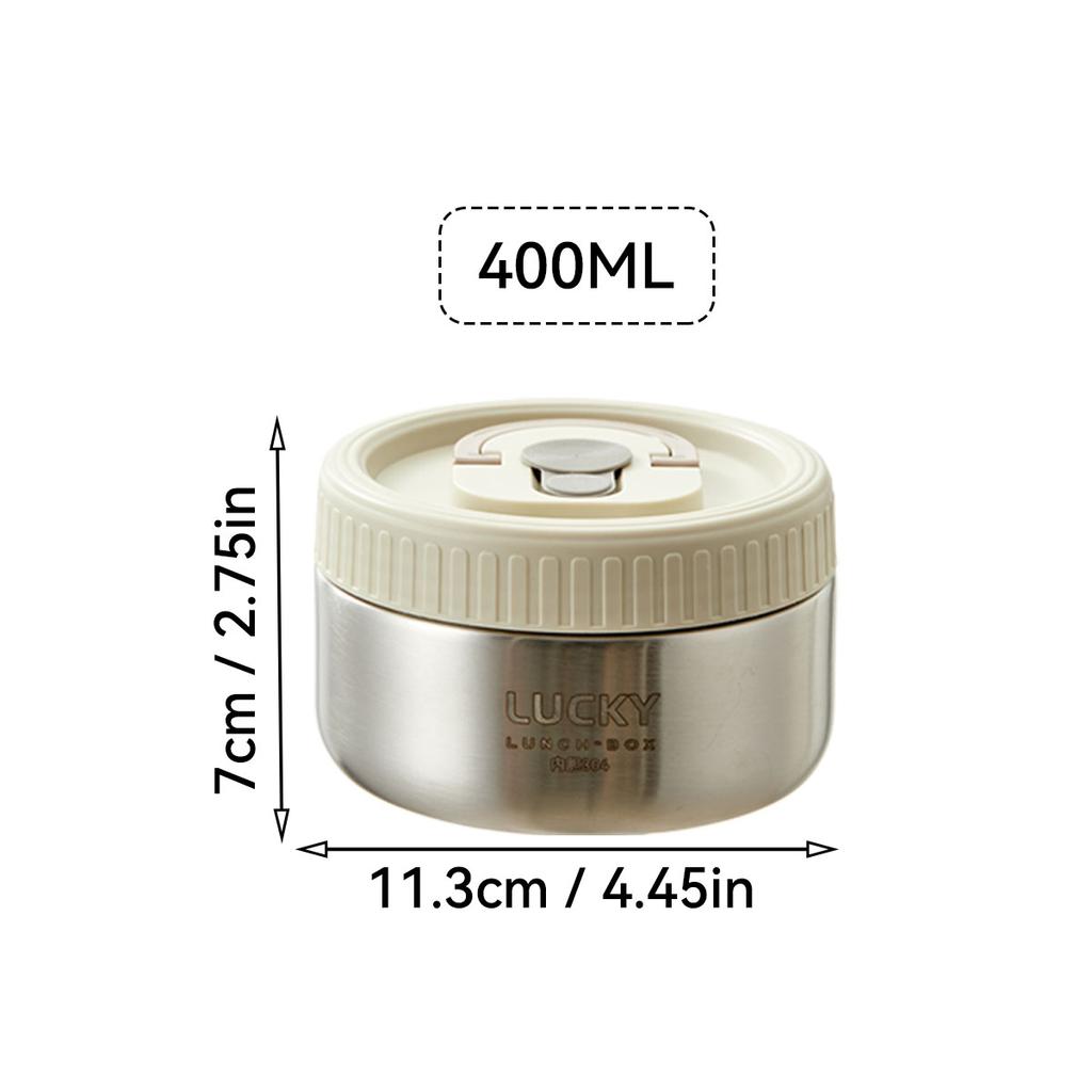 304 Stainless Steel Vacuum Thermal Lunch Box With Handle Portable Leak Proof Insulated Bento Box For Students Adults