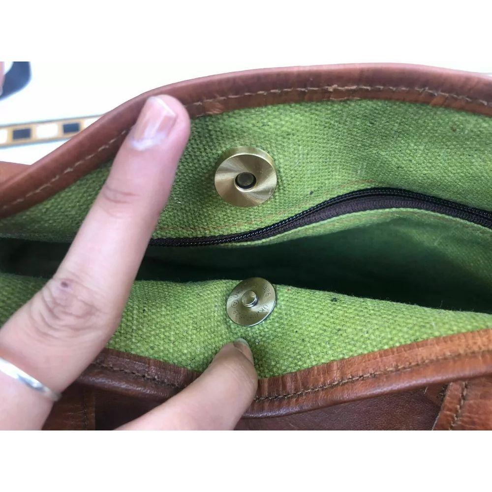 Genuine Roomy Goat Leather Tote Shopping Handmade Bag 14" Women's