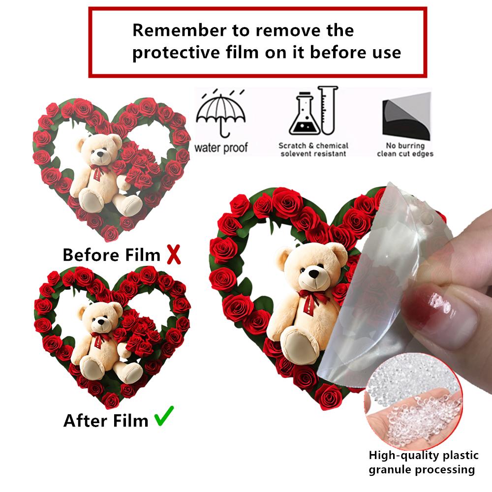 1pc Acrylic 2D Panda Love Heart Pendant, Christmas Tree Car Rearview Mirror Pendant Home Party Pendant