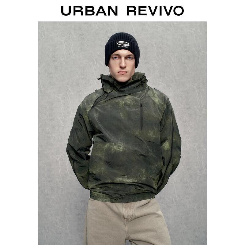 UR Men s 2025 Spring Color-block Printed Pullover Shirt M (M-L)