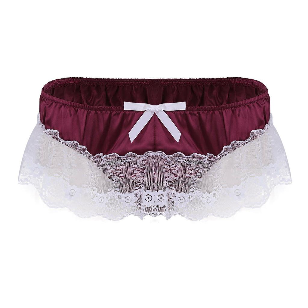 Sexy Mens Lace Briefs Open Butt Low  G-string Thong Underwear Panties