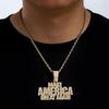 Explosive Make America Create AGAIN Full Diamond Letter Alloy Pendant Hip Hop Men's Necklace