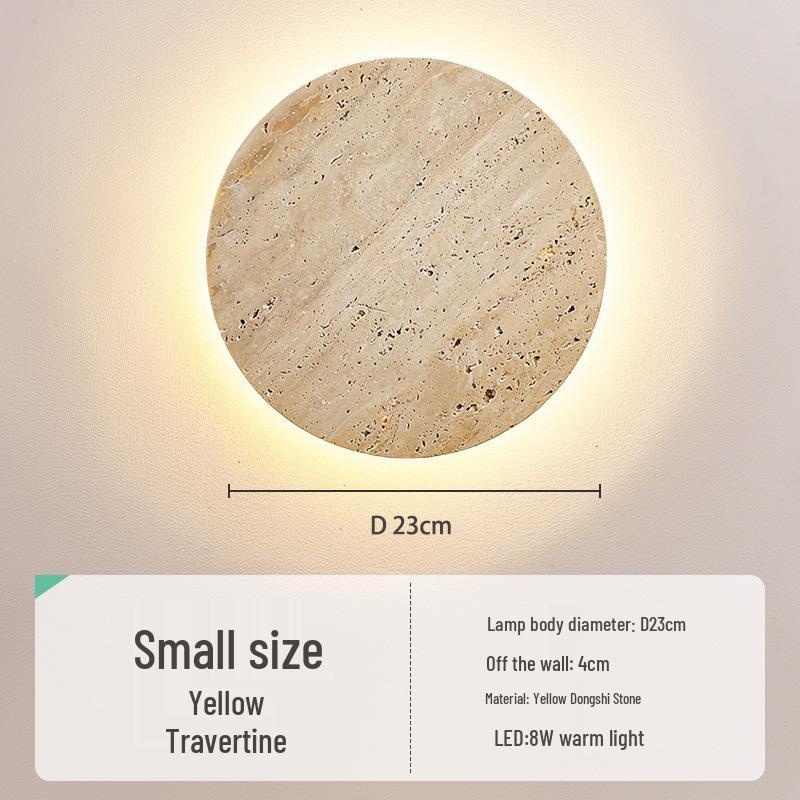 

Північна настінна лампа з жовтого травертину в стилі Вабі-Сабі: Креативний дизайнерський світильник для вітальні або спальні Warm Light