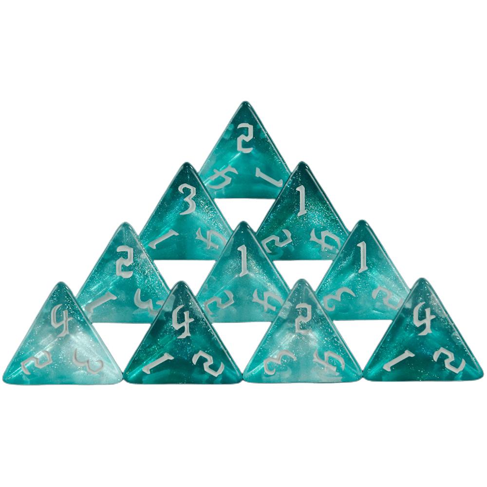 D4 Gemischte Farben Polyedrische Würfel Hohe Qualität 4-seitige Bunte Glitzerwürfel für Mathematikunterricht Spielen von Tischspielen