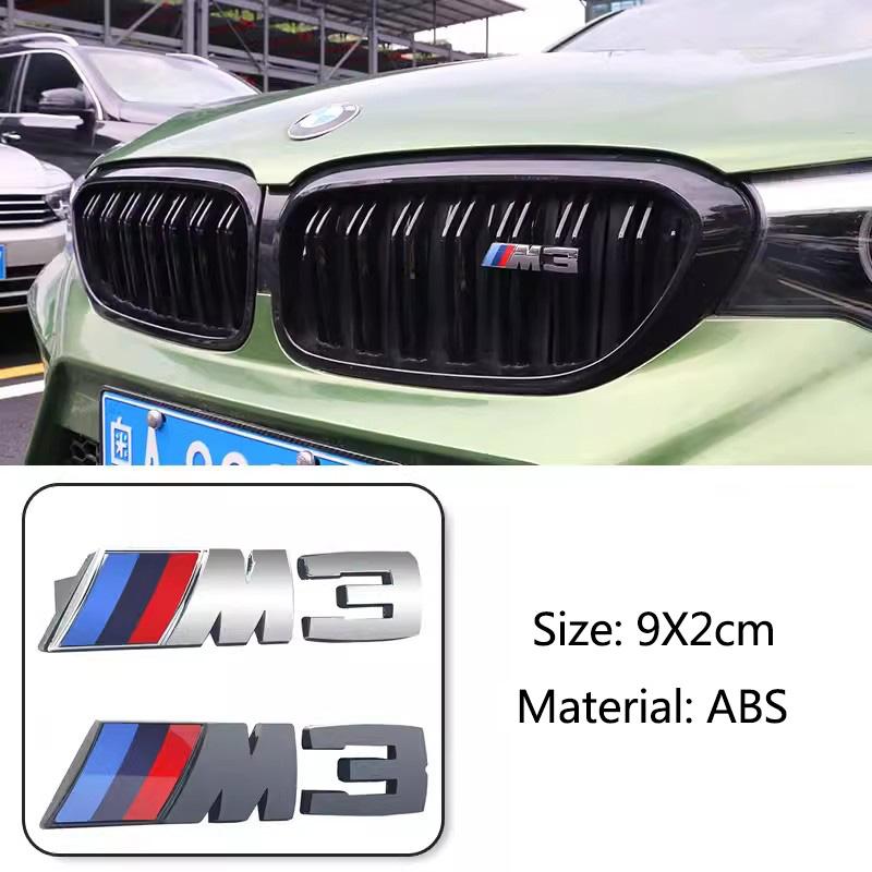 WQQ23 For BMW Performance E60 E36 E90 X2 X1 X3 X5 E46 M3 1Pcs 7.3cm 9cm M Logo 3D ABS Car Styling Front Grille Badge Emblem Accessory