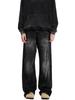 Retro black washed straight old jeans men's and women's loose high street vibe street design pants tide