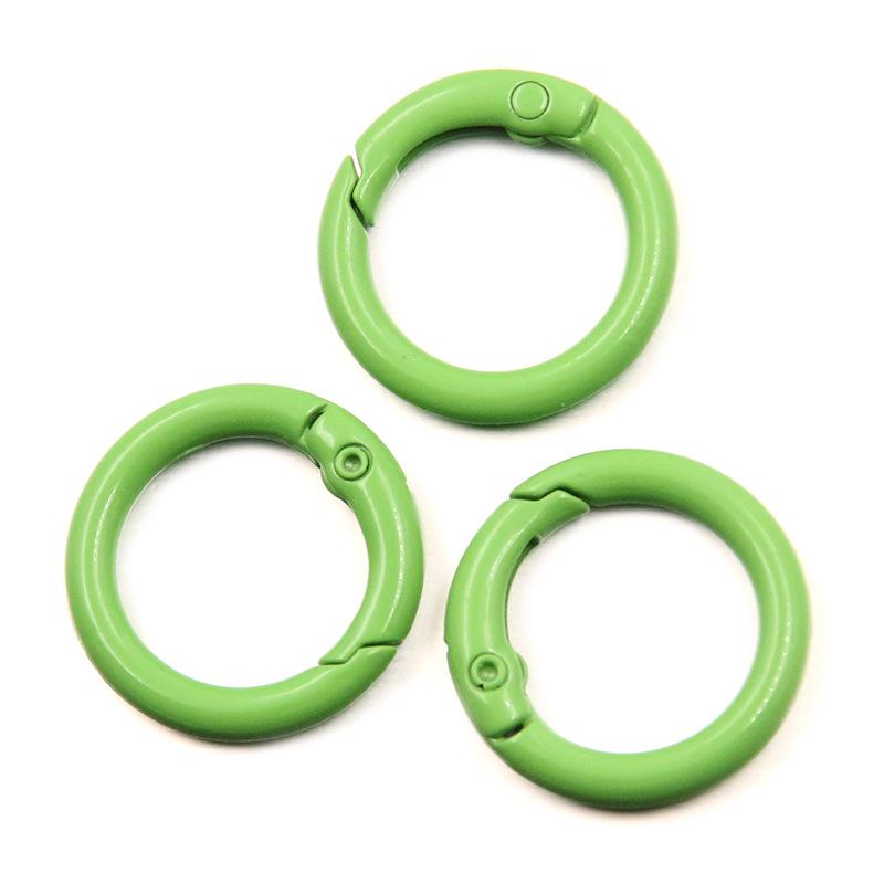 23mm DIY Metal Monochrome Spring Ring Keychain - 15 Colors