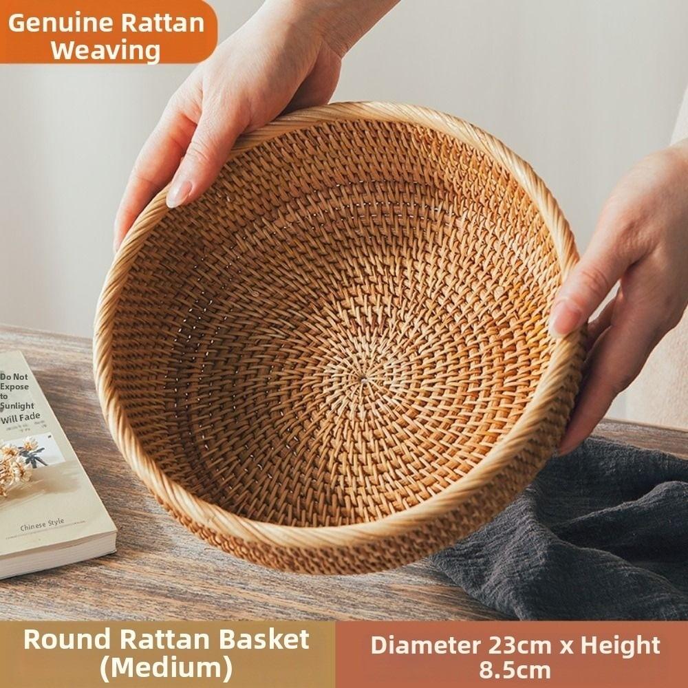 Handmade Imitation Rattan Woven Baskets Large Capacity Wicker Storage Baskets Office