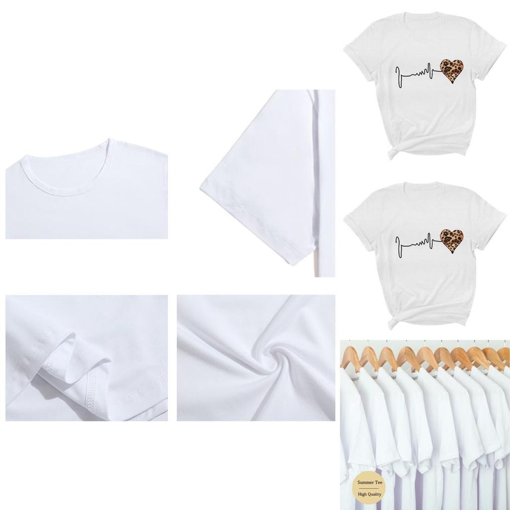 Heart Print Women's Summer Short Sleeve Casual Blouse With Soft Material Comfort