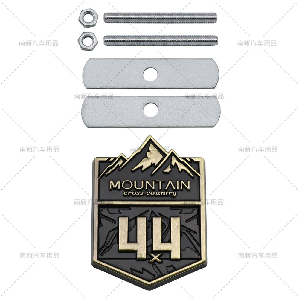 3D Metal 4X4 Mountain Cross-country Logo Car Stickers Decals Front Hood Grill Emblem