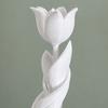 Yousheng 3D Printed Tulip Figurine, Solid White Flower Statue, Integrated Molding Decorative Ornament, Sturdy Art Decor for Bedroom Study Desktop
