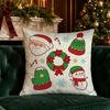 Christmas Cute Throw Pillow Covers Pattern Cushion Cover Suitable for Sofa Bedroom Car Pillow Cover