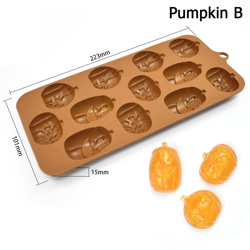 Halloween Ghost Pumpkin Silicone Mould Candy Wax Melt Ice Jelly Chocolate Mold