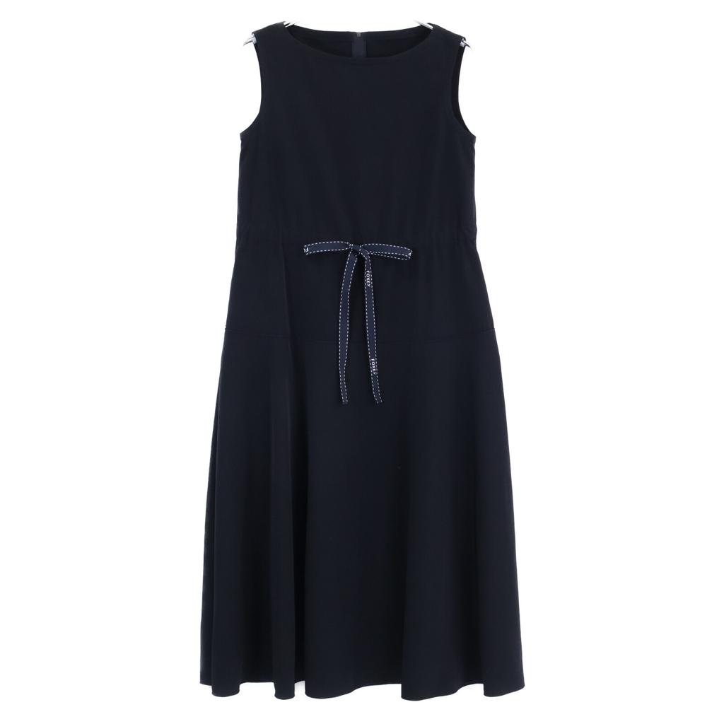 FOXEY NEW YORK [Excellent condition/Made In 2011] 43479 Anemone Dress with Waist Logo Ribbon, Sleeveless Dress 40 blackUsed