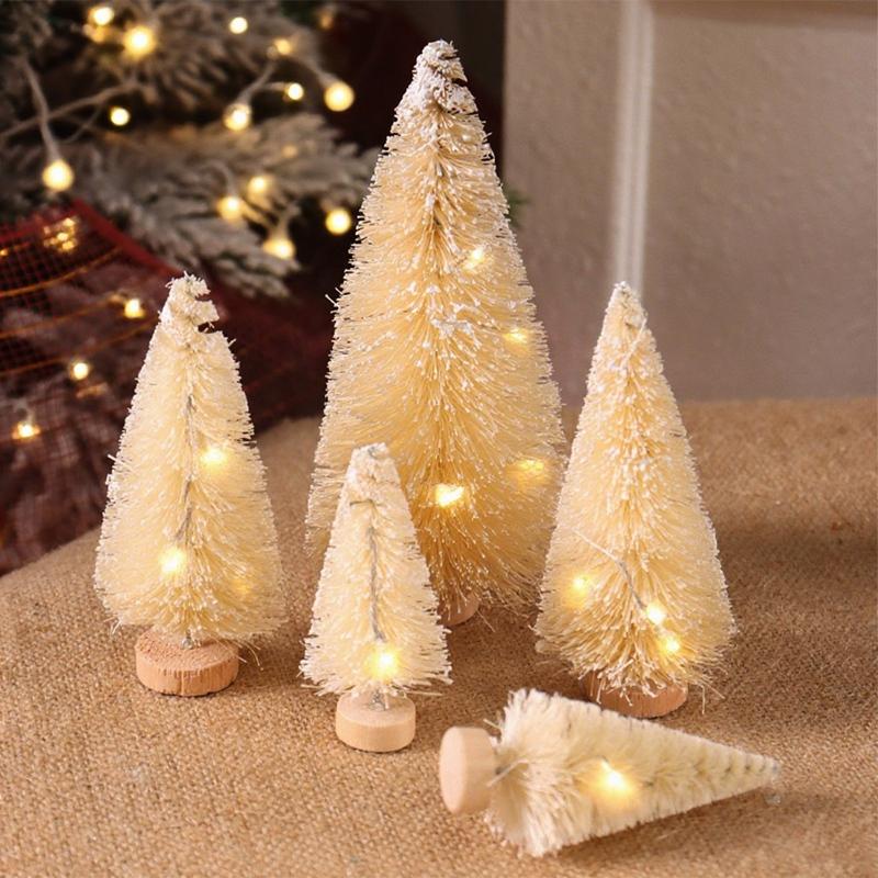 8pcs Artificial Mini Christmas Pine Tree Muliti Size Colorful Trees for Xmas Home Desktop Ornaments Noel Party Table Decoration