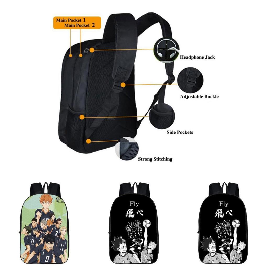 Anime Haikyuu Karasuno High School Backpack With Durable Oxford Cloth And Smooth Zipper
