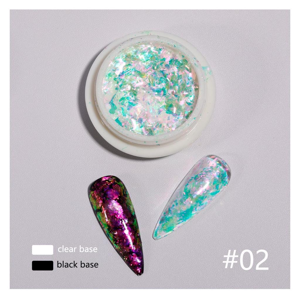 Iridescent Fairy Nail Decoration Sequins - Super Shiny 12 Colors Cloud Brocade Powder Snow Velvet 