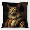 European Retro Vintage Royal Animals Portraits Leopard Panther Dog Cat Cushion Covers Sofa Pillowcase