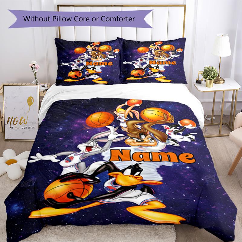 Warner Bros. Works (42) Customize Your Name Bedding Set Breathable Duvet Cover with Pillowcases Home Decoration Birthday Gift