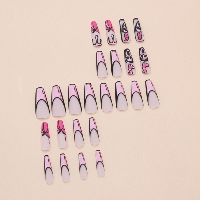 Halloween Fake Nails Wear Nail Comics Fake Nails Removable Nail Pads Nail Patches 24 Pieces