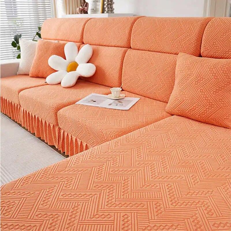 Four Seasons Universal Sofa Cushion Covers with Skirt All-inclusive Non-slip Couch Slipcover Combination Sofa Mattress