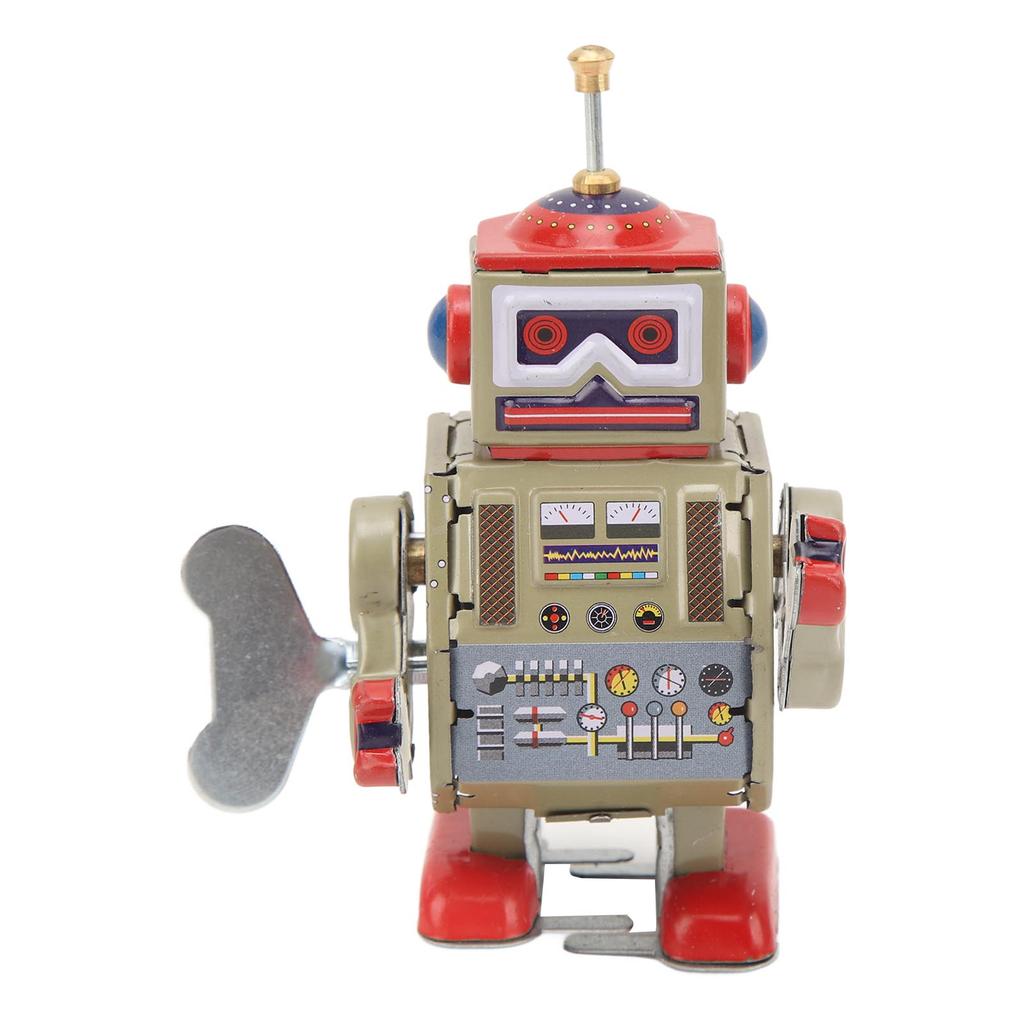 Walking Robot Clockwork Toy Vintage Metal Collectible Interesting Handmade Repairman Robot Windup
