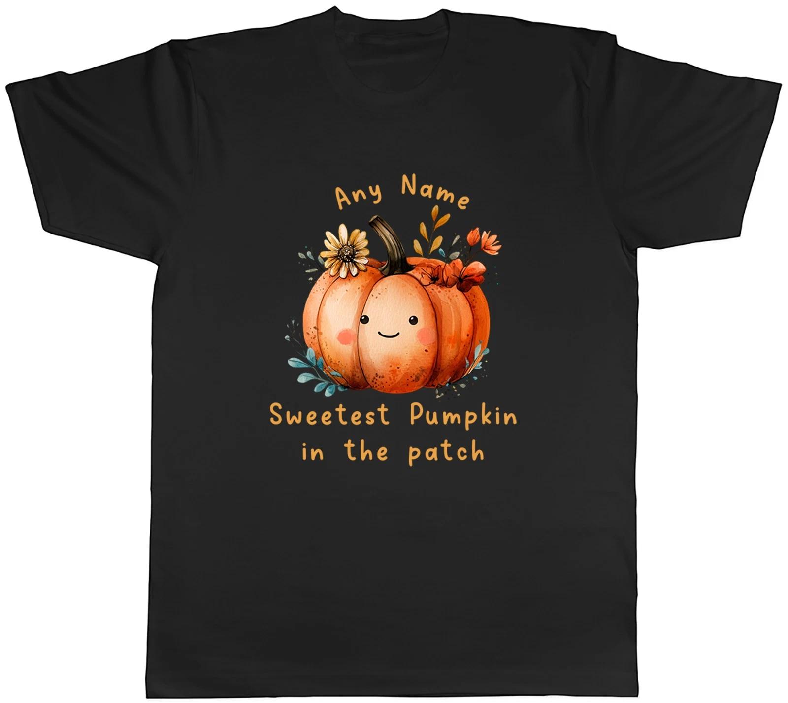 Personalised Sweetest Pumpkin in the Patch Mens T-Shirt Tee Gift Top XL