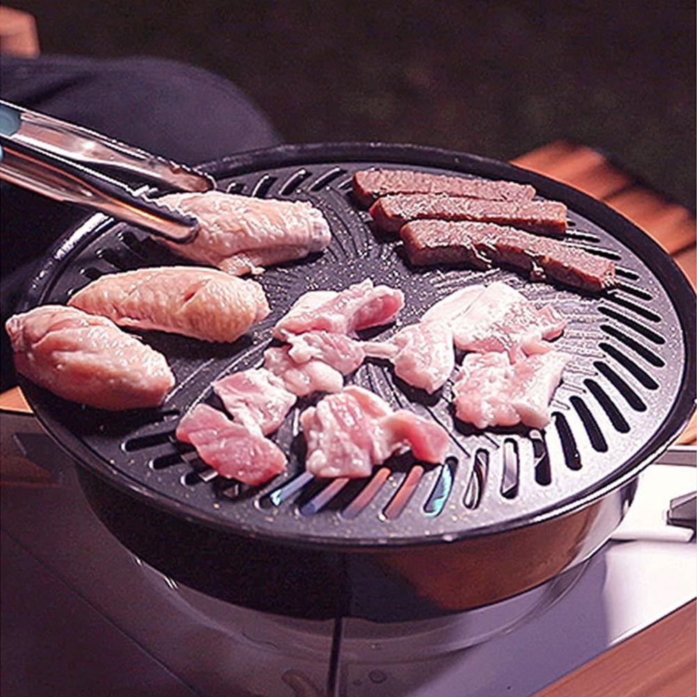 Korean Smokeless Barbecue Grill Pan Gas Home Non-Stick Gas Stove Plate Electric Stove Baking Tray Camping Grilling Accessories