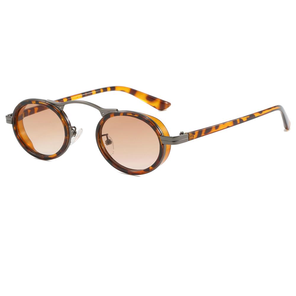 Superhot Eyewear 11318 Fashion 2023 Retro Luxury Metal Steampunk Style Small Oval Sunglasses