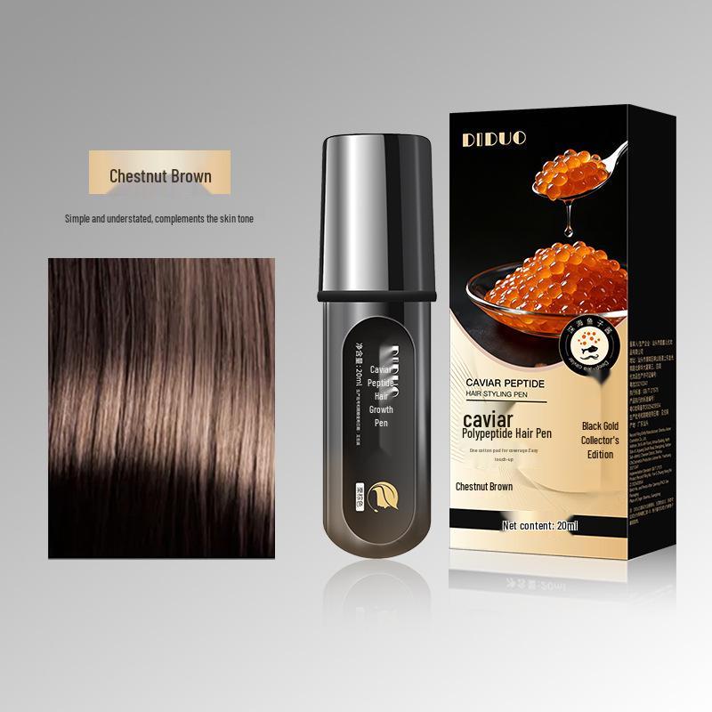 DIDUO Caviar Peptide Hair Color Pen: Plant-Based, Disposable Hair-Friendly Touch-Up Comb for White Hair Concealing