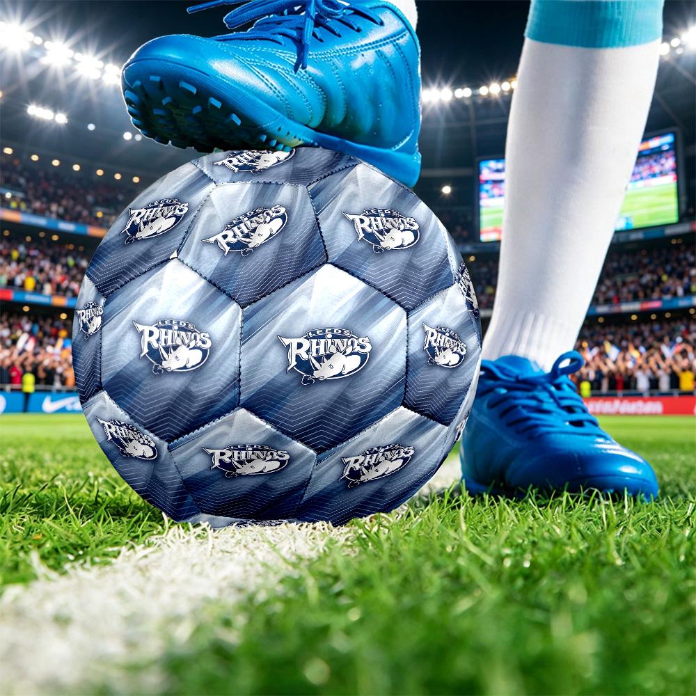 Leeds Rhinos Size 5 Sports Training Ball Shock Absorbing Durable Ball For Match Daily Practice Outdoor Activities