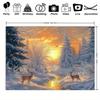 1Pcs Christmas Snowy Forest Scene Deer Decoration Background Winter Backdrop For Photo Studio Photo Booth Party