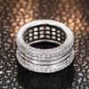 2026 Personalized New Inlaid Zircon Ring Fashion Full Diamond Light Luxury Popular Geometry Engagement Zircon Accessories
