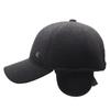 Hat Men's Autumn and Winter Wool Baseball Cap Versatile Middle Aged and Elderly People with Velvet Warm Hat Dad's Ear Protection Baseball Cap